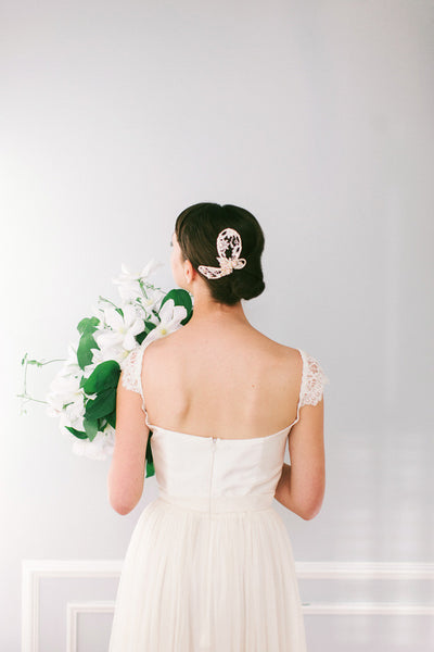 Bridal Lace and Crystal Hair Comb #100HC