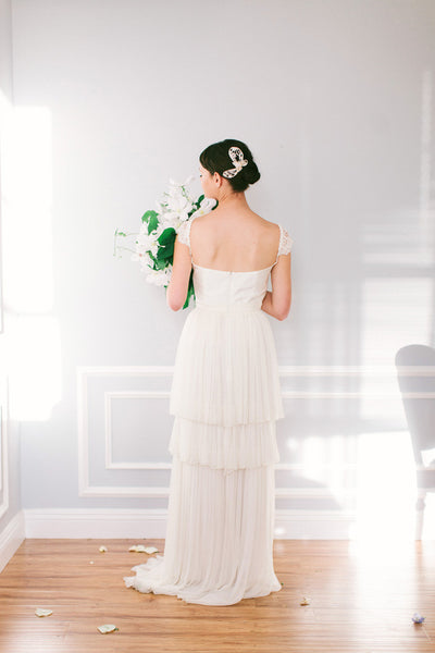 Bridal Lace and Crystal Hair Comb #100HC