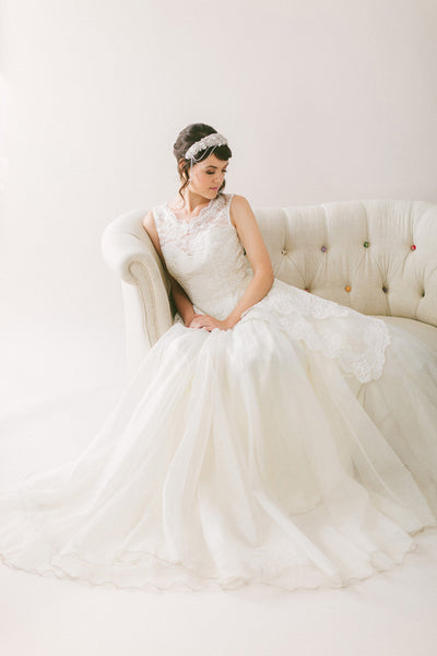 Crystal Bridal Headband with Hanging flowers #213HB
