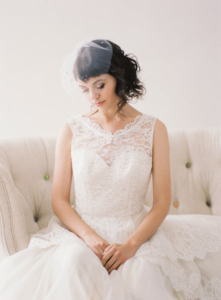 Crystal Lace Birdcage Veil #718