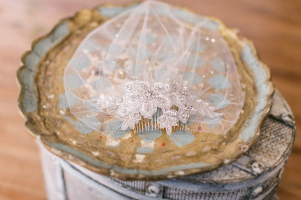 Crystal Lace Birdcage Veil #718