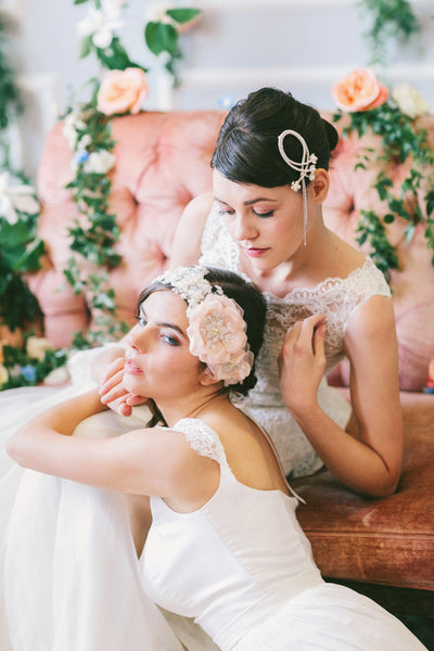 Crystal Vines with Flowers Hair Comb #106HC