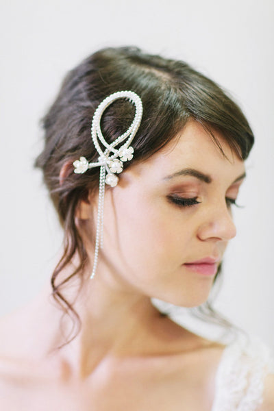 Crystal Vines with Flowers Hair Comb #106HC