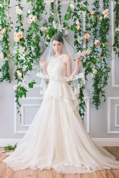 Guipure Lace Edge Wedding Veil #702V