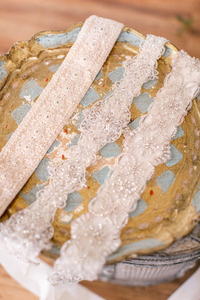 Delicate Crystal Bridal Sash with Intricate Beading #100SH