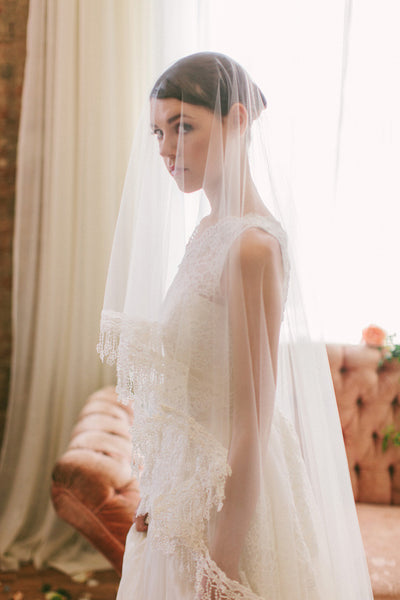 Lace Tassel Trim Veil #703V