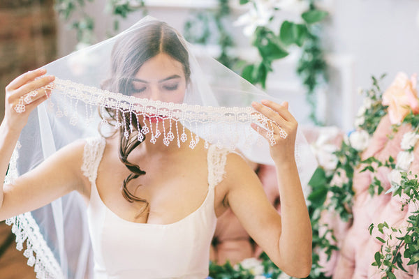 Lace Tassel Trim Veil #703V