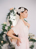 2 Silk Bridal Hair Flowers with Crystals and Pearls #103HC