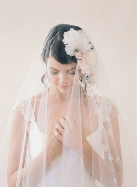 Silk Flower Wedding Veil #706V