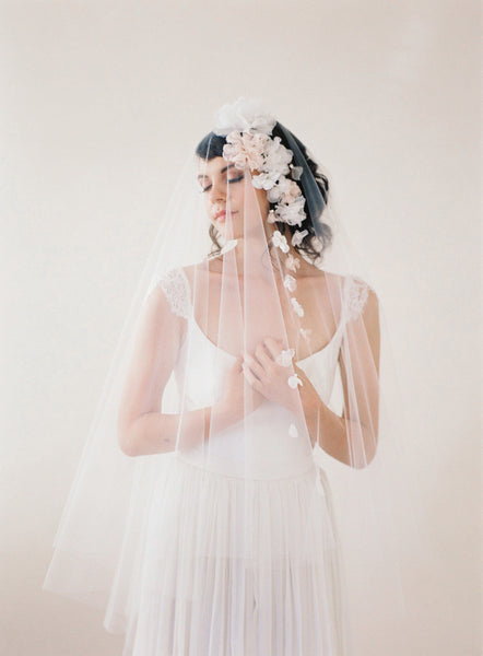 Silk Flower Wedding Veil #706V