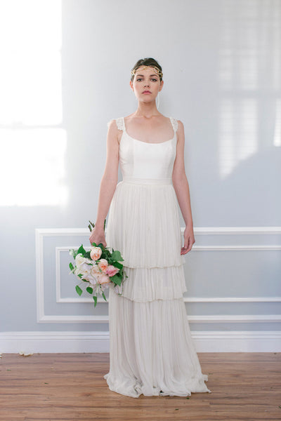 Wire Frame Crystal Headband with Leaves and Flowers - #201HB