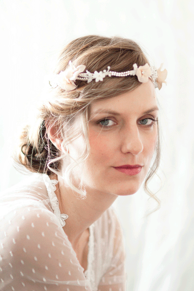 Silk Floral Lace Vine Bridal Headband #225HB