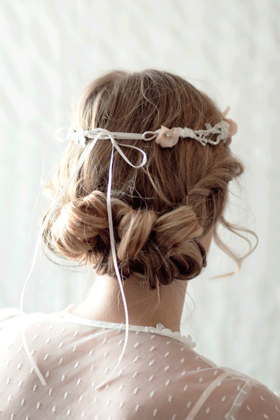 Silk Floral Lace Vine Bridal Headband #225HB