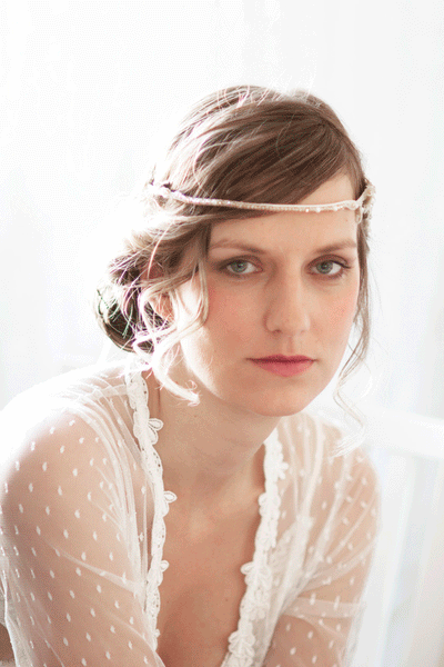 Champagne Lace Bridal Headband #228HB