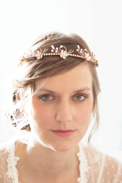 Forget Me Nots Crystal Flower Wedding Tiara #801TA