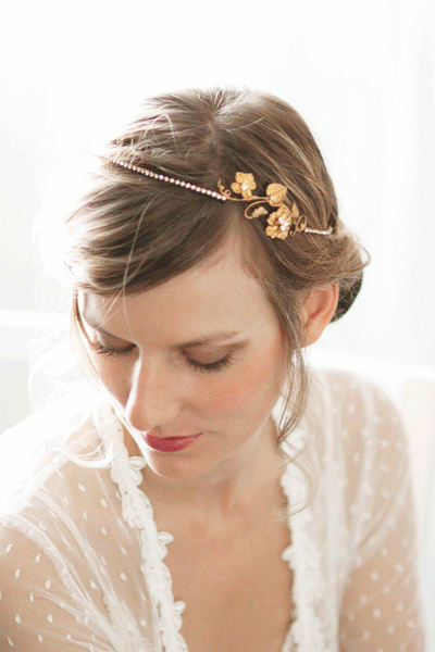 Lily Flower Crystal Bridal Headband #229HB