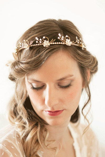 Forget Me Nots Crystal Flower Wedding Tiara #801TA