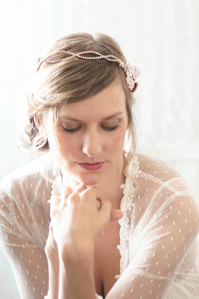 Orchid Floer Bridal Headpiece with Crystal Vine #227HB