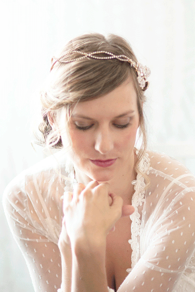 Orchid Floer Bridal Headpiece with Crystal Vine #227HB