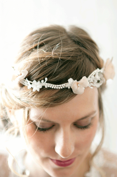 Silk Floral Lace Vine Bridal Headband #225HB