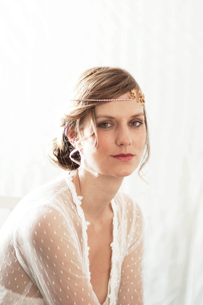 Lily Flower Crystal Bridal Headband #229HB