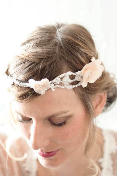 Silk Floral Lace Vine Bridal Headband #225HB