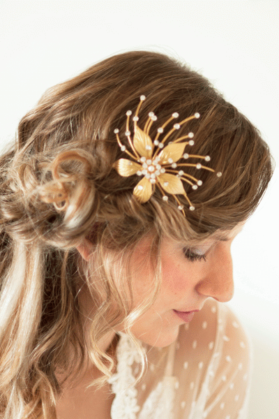 Crystal Star Flower Hair Comb #114HC