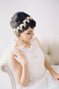 Beaded Leaf Champagne Bridal Headband #211HB