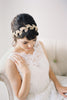 Beaded Leaf Champagne Bridal Headband #211HB