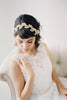 Beaded Leaf Champagne Bridal Headband #211HB