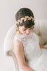 Beaded Leaf Champagne Bridal Headband #211HB