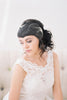 Reserved for Mel - Rose Gold accents - Copy of Birdcage Veil with Hand Beaded Lace #713V