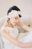 Blush Silk Flowers and Lace Bridal Headpiece #206HB