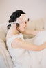 Blush Silk Flowers and Lace Bridal Headpiece #206HB