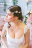 Crystal Headpiece with Silk Flowers and Pearls #204HB