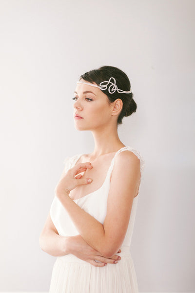 Crystal and Pearl Art Deco Bridal Headpiece #208HB
