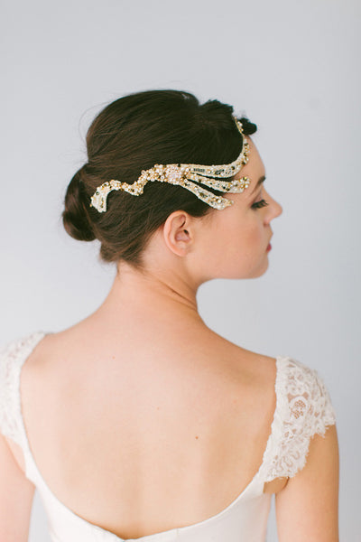 Dark Crystal Bridal Headpiece #226HB