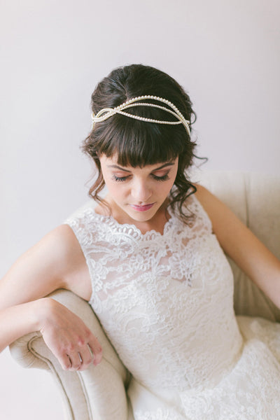 Line of Pearls Bridal Headband #209HB