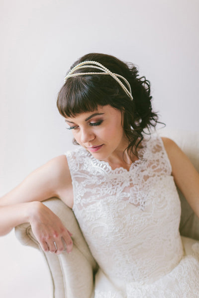 Line of Pearls Bridal Headband #209HB