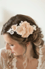 Silk Petals and Lace Bridal Hair Comb #305HP